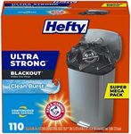 Hefty Ultra Strong Tall Kitchen Trash Bags, Blackout, Clean Burst, 13 Gallon, 110 Count