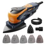 MAXXT 350W Brushless Delta Orbital Sander, Mouse Sander with Efficient Dust Collection System, Powerful Low Vibration Palm sander, Electric Detail Sander for Woodworking,Tight Spaces Sanding,Polishing