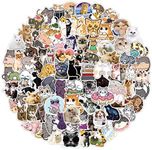 100 Pcs Cute Cat Stickers for Kids Girls Animal Cat Graffiti Vinyl Waterproof Decals for Water Bottle Bumper Motorcycle Skateboard Luggage