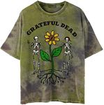 Grateful Dead Keep It Green Flower Tie Dye T-Shirt, Multicolor, Medium