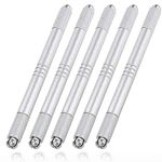 Microblading Pen 5 Piece Silver Light Manual Tattoo Eyebrow Pens For Permanent Makeup Supplies | Durable Aluminum Pen With Lock-Pin Tech & Ergonomic Grip | Shape Brows, Fuller & Lush