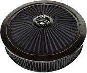 A-Team Performance - High Flow Replacement Air Cleaner - Flow-Thru Lid Washable and Reusable Round Air Filter Element Kit - with Star Wing Nut - Compatible with Chevrolet GMC Ford 14"x3" Black