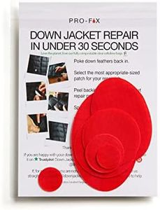 Pro Fix Down Jacket Repair Patches Easy to Use, Pre-Cut, Self-Adhesive, Waterproof, Tear-Resistant Rip-Stop Nylon Fabric Patches for Jackets, Down Jacket Patches - Outdoor Gear Patches (Red)