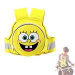 SNOWIE SOFT Kids Safety Belt For Two Wheeler With Reflective Strips, Portable Car Seat Safety Belt For Kids, Kids Belt For Bike Ride Harness, Adjustable Safety Harness For Boys Girls - Yellow