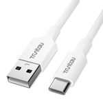 Truntau USB a to USB c Cable, Premium USB to USB c Cable Standard Length, Charging Data Sync Type c Cable for Samsung S10 Plus A80 Note 20, iPhone15 Pro Plus Max, LG, Moto, etc, White, 3.3 ft