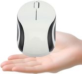 elec Space Mini Small Wireless Mouse for Kids Children 3-7 Years Old Child Size Optical Portable Mini Cordless Mice with USB Receiver for Laptop Computer (White)