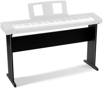 MOSEN Wooden Piano Keyboard Stand Compatible for 76/88-Key Electric Pianos, Heavy Duty Music Stand Adjustable Width, Sturdy Musical Keyboard Stand Upright Style-Black