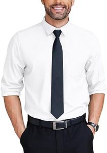 COOFANDY Mens Dress Shirts Wrinkle Free Long Sleeve Button Down Shirts Formal Business Shirt, White, Medium