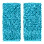 SKL Home Ocean Watercolor Scales Hand Towel, Blue (2-Pack)