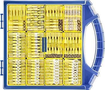 haisstronica 480PCS Marine Grade Heat Shrink Wire Butt Connectors kit,12-10 AWG Ring Fork Spade Bullet Solder Butt Splice (11Size)