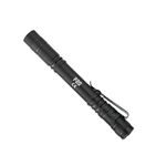 UNIRO P20 LED Pen Flashlight - Pocket EDC Torch with 3 Modes | Lightweight, Portable, Travel-Friendly | Aluminium Body, Small Size with Belt Clip | Runs on 2xAAA Batteries Upto 4 Hours | Black