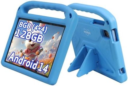 Kids Tablet, 10 inch Tablet for Kids 128GB ROM Octa-Core 6000mAh Battery, Android 14 Toddler Tablet with 5G WIFI Parental Control Eye Protection, Shockproof Case, Netflix YouTube, Gift for Children