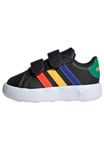 adidas Unisex Kids Grand Court 2.0 Shoes Kids Tennis Shoes, Core Black Lucid Blue Court Green, 7 UK