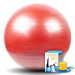 SK Depot™ Exercise Ball 68-75cm (XL) Grind Arenaceous Extra Thick Yoga Ball Chair Red