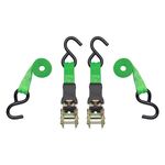 SmartStraps Ratchet Straps - 6ft GRN Padded Ratchet 2pk 1,500lb, Green -SMAR138