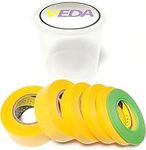 Veda® Set of 6 masking tape 2 mm / 6 mm / 10 mm / 15 mm / 18 mm / 24 mm hand tools accessories model making hobby