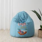 Wakefit 4XL Bean Bag, Bean Bag with Beans Filled, Bean Bag Sofa, Bean Bags, Diwali Gifts, Original Canvas Fabric Printed Bean Bag with Beans, Fade-Resistant & Double Stitched (Kripya Chill Karein)