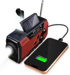 FosPower NOAA Emergency Weather Radio A1 7400mWh Portable Power Bank, AM/FM, USB/Solar/Hand Crank Charging, Battery Operated, SOS Alarm & Flashlight for Indoor/Outdoor Emergency - Red