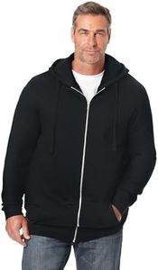 KingSize Men's Big & Tall Fleece Zip-Front Hoodie - Big-4XL, Black