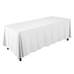 Lann's Linens - 90" x 132" Premium Tablecloth for Wedding/Banquet/Restaurant - Rectangular Polyester Fabric Table Cloth - White