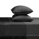 SONORO KATE Bed Sheet Set Super Soft Microfiber 1800 Thread Count Luxury Egyptian Sheets 18-Inch Deep Pocket Wrinkle and Hypoallergenic-4 Piece(Queen Black)