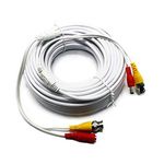 Five Star Cable 25ft 10-Pack RG59 18/2 Siamese Video Power Security Camera Extension Wires Cables Cords with BNC RCA Connectors Pre-Attached for Surveillance System(10-Pack, 25 Ft (White))