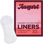 August Organic Panty Liners for Women and Anyone Who Menstruates, Made with Organic Cotton, 32 Daily Liners, Toxin & Fragrance Free, Hypoallergenic Cotton (2 Boxes of 16/1 Box of 24 + 1 Box of 8)