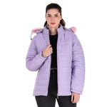 Karori Women's Puffer Standard Length Full Sleeve Solid Jacket (Purple, L)