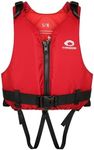 Typhoon Buoyancy Aid 50N, PFD Swimming Aid, Float Jacket for Watersports, Paddleboarding and Kayaking Red, Front Zip, Adjustable Straps, Removable Crotch Strap, CE UK Approved (Junior)