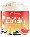 O Naturals Ultra Exfoliating Body Scrub, Grapefruit 18oz / 500ml - Dead Sea Salt Body Scrub Exfoliator for Face & Body - Anti-aging, Hydrating Natural Salt Scrub