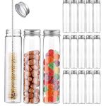 15 Pcs Plastic Test Tubes with Cap (110ml) – 32x140mm Gumball Tubes as Storage Containers Comes with A Brush for Bath Salt Container, Candy Storage, Candy, Beads, Home & Party Decor