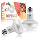 LUCKY HERP Reptile Heat Lamp Bulb(75W 2 Pack), Daylight Basking Spot Heat Lamp for Reptile, Vivarium UVA Heat Light Bulb for Tortoise,Turtle,Snake, Puppies,Chicks,Bearded Dragon