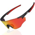 GlaRid Sports Sunglasses for Men Women - UV400 Protection Cycling Glasses Baseball Sunglasses for Running MTB Golf Softball