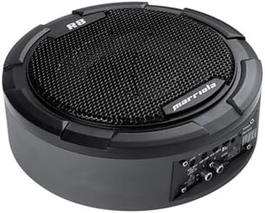 Levhorzn Marriola R8 Slim Under-Seat Powered Car Subwoofer with Built-in Amplifier 600W Peak, High-Level Inputs & Immerse Bass, 8'' Round Design, Complete Wiring Kit