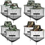 Sureio 8 Pcs Mosquito Net Hat Bee Keeper Hat Net for Head Safari Mesh Bucket Hat Sun Hats Bulk for Fishing Hiking Camping Gardening Men Women