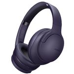 DOQAUS Wireless Headphones, 90H Playtime Bluetooth Headphones and 3 EQ Modes Over Ear Headphones with Mic, HiFi Stereo Sound, Deep Bass, Foldable Wireless Headset for Phone Travel Office (Purple)