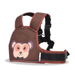 Crawl'in Safety Belt for Two Wheeler with Reflective Strips,Portable Seat Belt Children Motorcycle Harness for Bikes, Adjustable Safety Harness for Boys and Girls (2-12Years), Brown