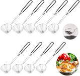 9 Pcs Stainless Steel Spider Strainer Spoon, Kitchen Wire Skimmer Spoon with Handle, Small Spider Skimmer Ladle, Ergonomic Strainer Ladle for Hot Pot, Tortellini and Meatball