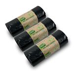 Addis 30 litre Indoor Kitchen Waste Trash bin liners, Bulk 3x 20 roll pack, total 60 liners, Black