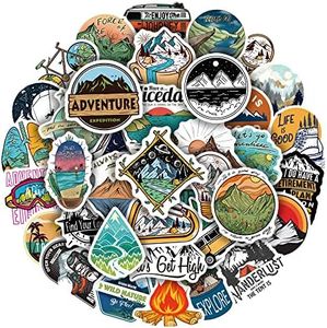 50 Pegatinas de Aventura de Desierto para Exteriores, Pegatinas de Viaje, Pegatinas de Vinilo, Impermeables, para Coches, portátiles, Botellas de Agua, Equipaje, Maletas, Motos