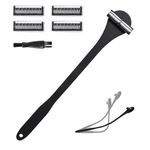 Pumwoy Back Shaver for Men 46m/18in, Back Hair Removal with Adjustable Handel, Shave Wet or Dry (2 Replacement Blades Included)