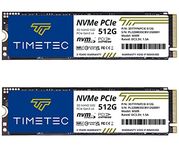 Timetec 512GBx2 (2 Pack) SSD NVMe PCIe Gen3x4 8Gb/s M.2 2280 3D NAND TLC 350TBW High Performance SLC Cache Read/Write Speed Up to 2,000/1,600 MB/s Internal Solid State Drive for PC Laptop and Desktop