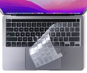 CaseBuy Premium Keyboard Cover for MacBook Pro 13 inch M2 2023 2022, 2021 2020 M1 A2338 A2289 A2251 Ultra Thin US Keyboard Protector for MacBook Pro 13" Touch Bar -Clear