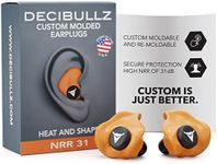 Decibullz - Custom Molded Earplugs, 31dB Highest NRR, Comfortable Hearing Protection for Shooting, Travel, Swimming, Work and Concerts (Orange)