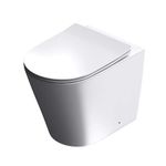 Durovin Bathrooms Back to Wall Rimless Toilet - Short Projection - Include WC Pan with Soft Close Seat Quick Release (D Shape)