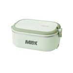 MISK Electric Heating Lunch Box, 1200 ML Capacity, Portable Stainless Steel Food Warmer for Office, Work, Travel use| Radiation Free | Plug and Heat | hot Meal Tiffin Box, 1 Year Warranty