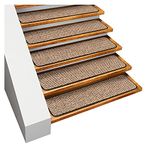 House, Home and More Set of 15 Skid-Resistant Carpet Stair Treads - Black Ripple - 8 Inches X 30 Inches