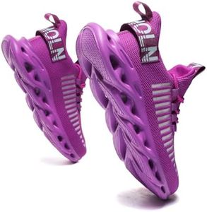 GSLMOLN Walking Shoes for Men Outdoor Comfortable Lightweight Colorful Slip on Breathable Casual Easy Walk Minimalist Gym Sport Fitness Sneakers Purple Size 5