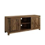 WE Furniture TV Stand, Wood, Rustic Oak, 58 Inches