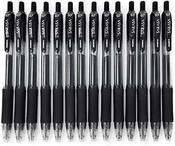 Zebra - Sarasa Retractable Gel Ink Rollerball - Fast Drying - 0.7mm - Black - Pack of 14